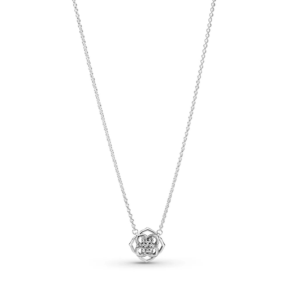 Pandora Silver Floral Sparkle Necklace